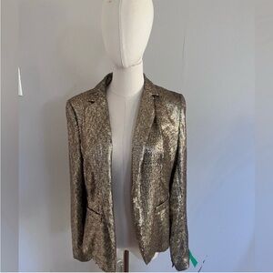 Michael Kors Metallic Gold Women's Sequin Blazer Jacket